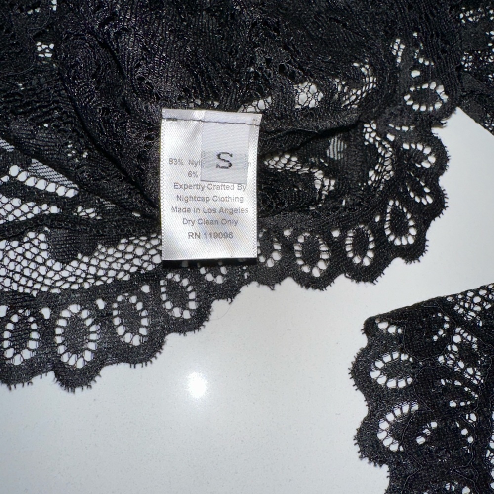 Nightcap “Chartres” black lace cropped long sleeve top & pencil skirt set S - Picture 11 of 16